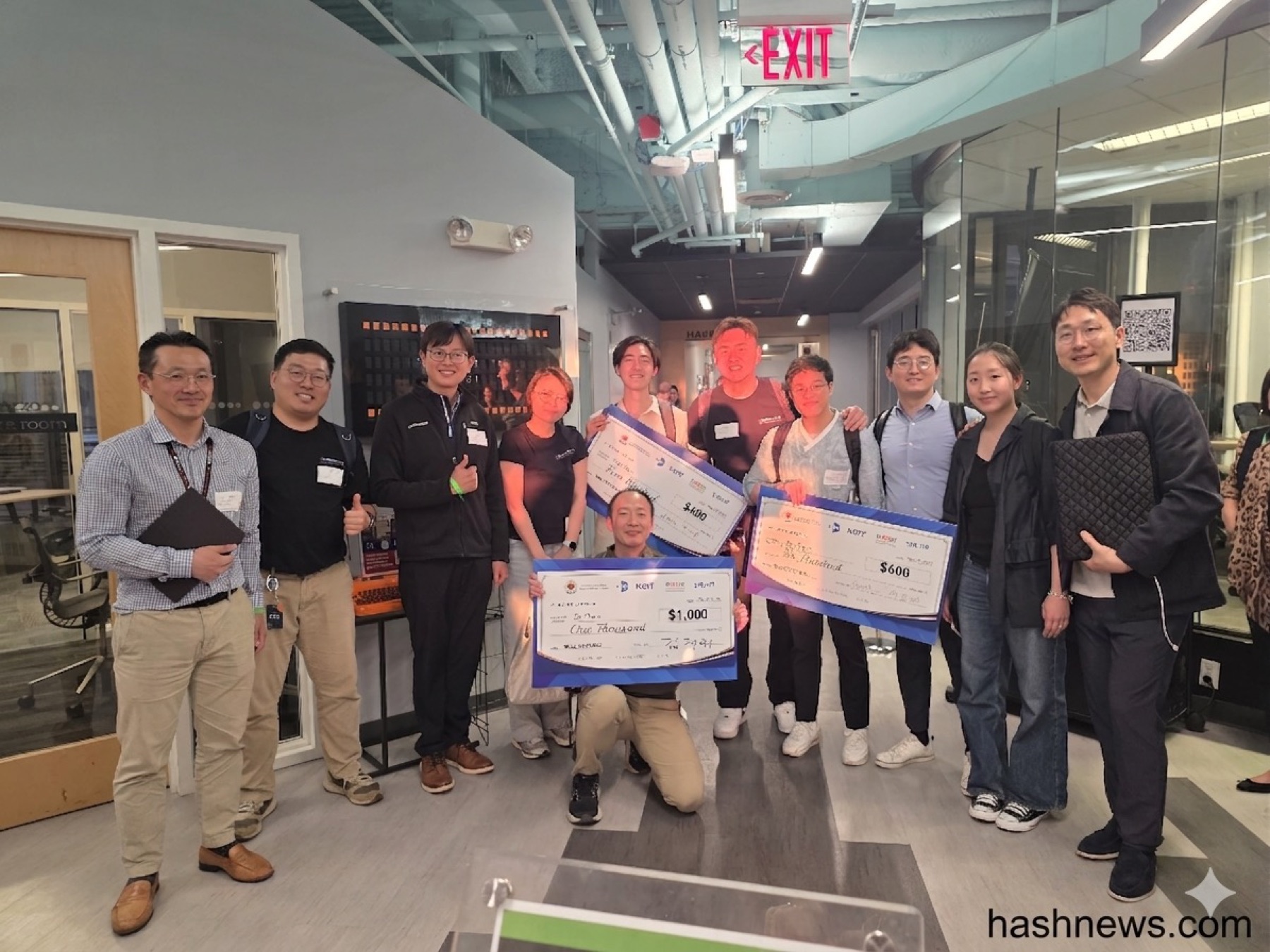 Skillthon 2026 group photo with award checks