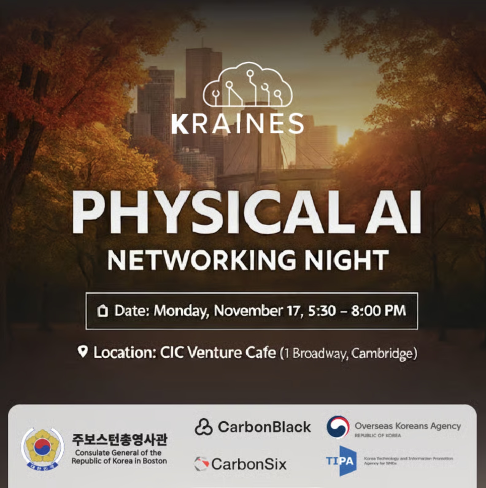 Event Poster: K-RAINES Fall Event Physical AI Networking Night